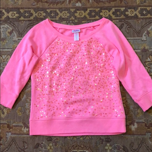 Justice Other - Justice Pink Sequin 3/4 sleeved sweatshirt Justice Other - Justice Pink Sequin 3/4 sleeved sweatshirt